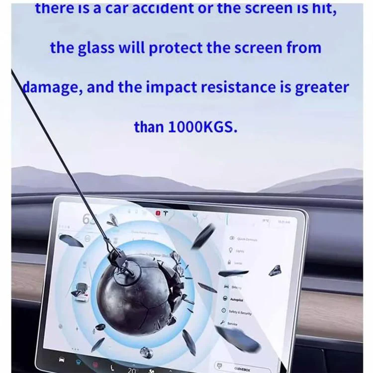 For Tesla Model Y Refresh 2025 Easy Install Box Dust-Free Anti-Fingerprint Car Navigator HD Tempered Glass Film - Image 5