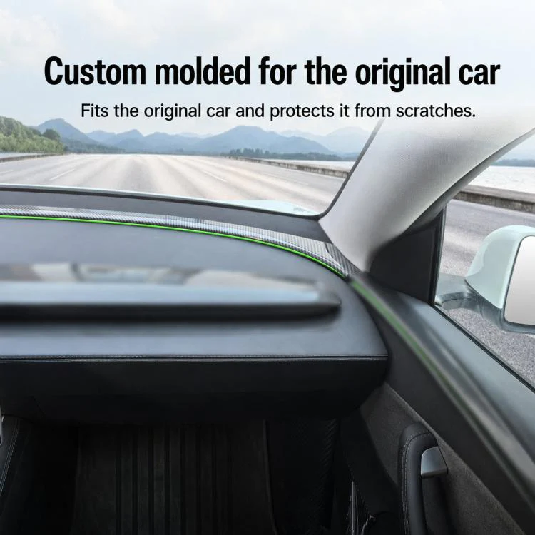 For Tesla Model Y / Y L Car Front Windshield Ambient Light Decorative Trim Strip(Glossy Black) - Image 4