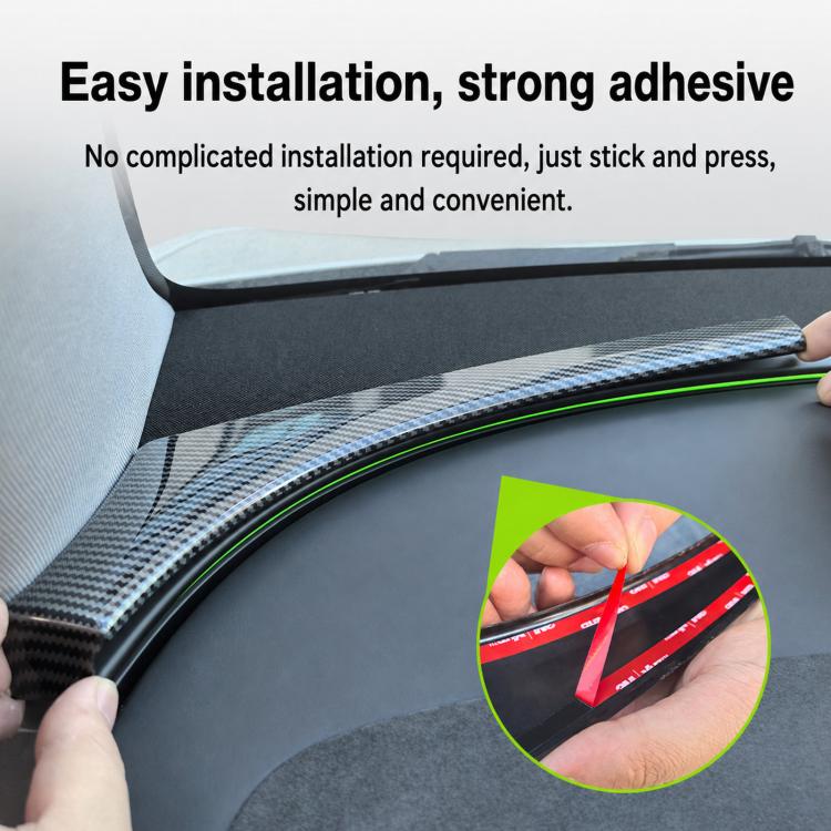 For Tesla Model Y / Y L Car Front Windshield Ambient Light Decorative Trim Strip(Glossy Black) - Image 6