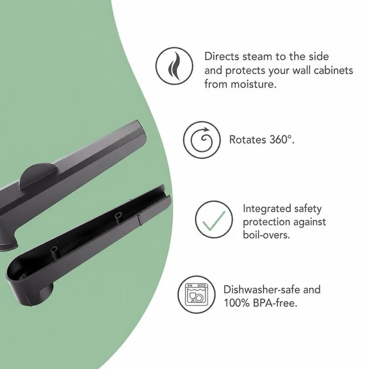 For Thermomix TM7 Food Processor Rotatable Steam Transfer Handle Replacement Part(Black) - Image 4