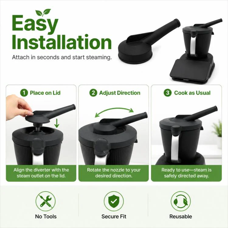 For Thermomix TM7 Silicone Steam Diverter Rotatable Steam Release Pipe - Image 5