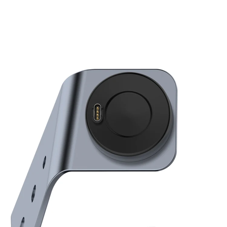 For Venu3 / Venu3S / Vivoactive 5 Portable Metal Charger Holder with Data Function, Left Interface(Grey) - Image 3