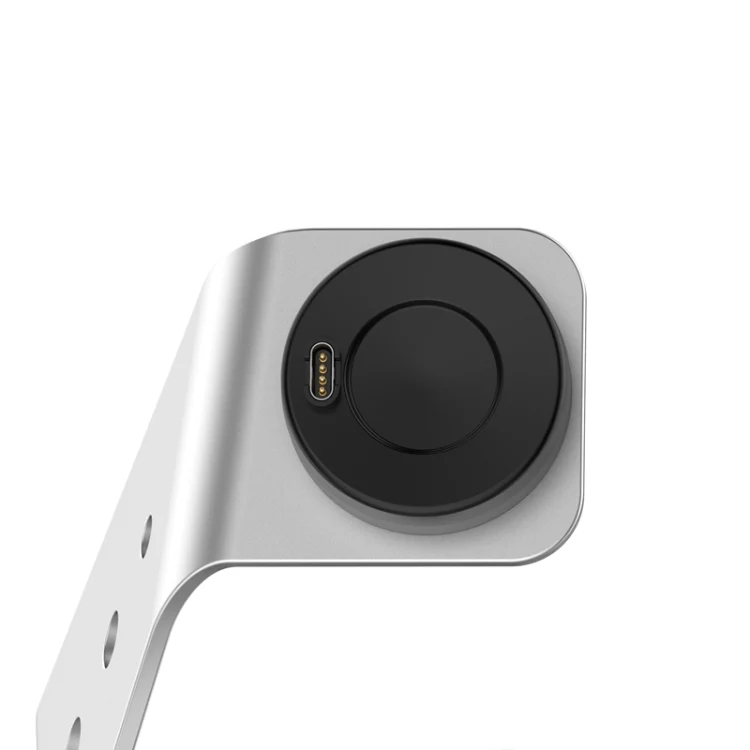 For Venu3 / Venu3S / Vivoactive 5 Portable Metal Charger Holder with Data Function, Left Interface(Silver) - Image 3