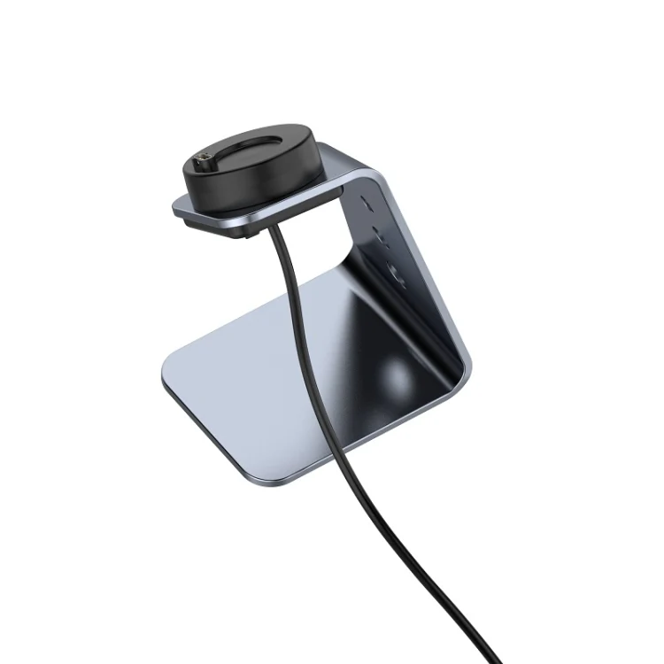 For Venu3 / Venu3S / Vivoactive 5 Portable Metal Charger Holder with Data Function, Right Interface(Grey) - Image 2
