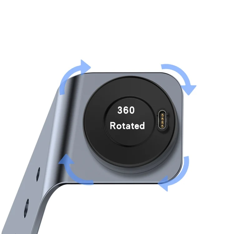 For Venu3 / Venu3S / Vivoactive 5 Portable Metal Charger Holder with Data Function, Right Interface(Grey) - Image 3