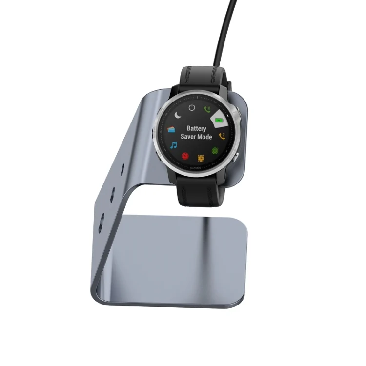 For Venu3 / Venu3S / Vivoactive 5 Portable Metal Charger Holder with Data Function, Right Interface(Grey) - Image 5