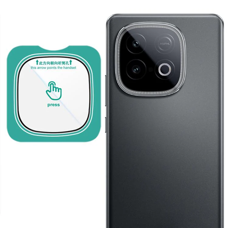 For vivo iQOO Z10 Turbo LeReach TF Series Snap Version HD Wear-Resistant Camera Lens Glass Film(Clear with Black Frame) - Image 2