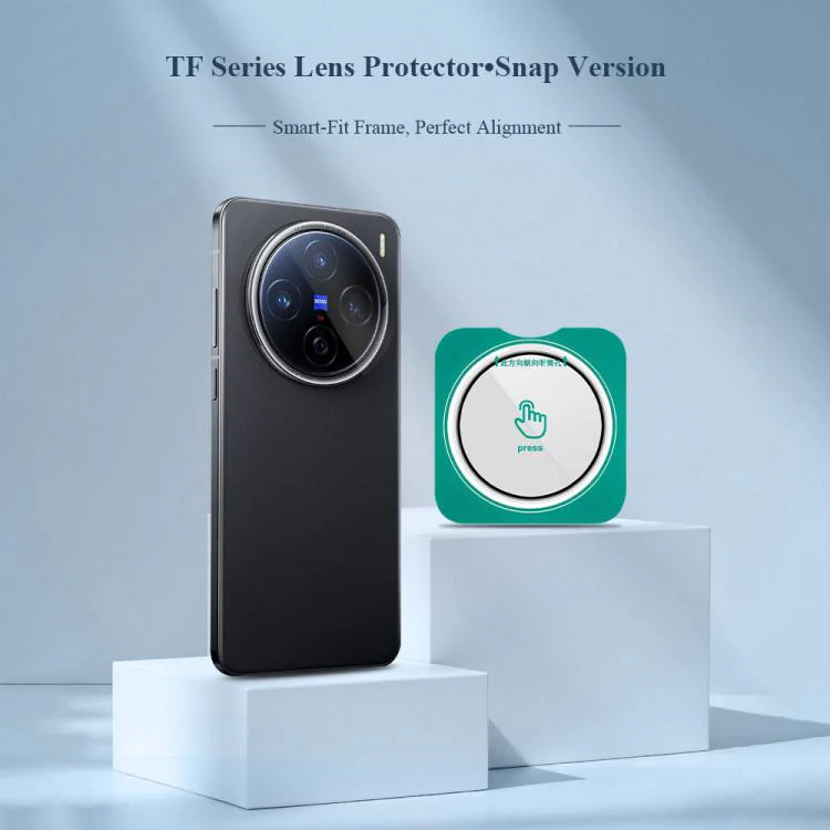 For vivo X200 2pcs/Set LeReach TF Series Snap Version HD Wear-Resistant Camera Lens Glass Film(Black) - Image 4