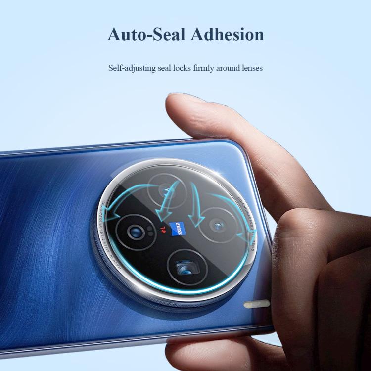 For vivo X200 LeReach TF Series Snap Version HD Wear-Resistant Camera Lens Glass Film(Black) - Image 9
