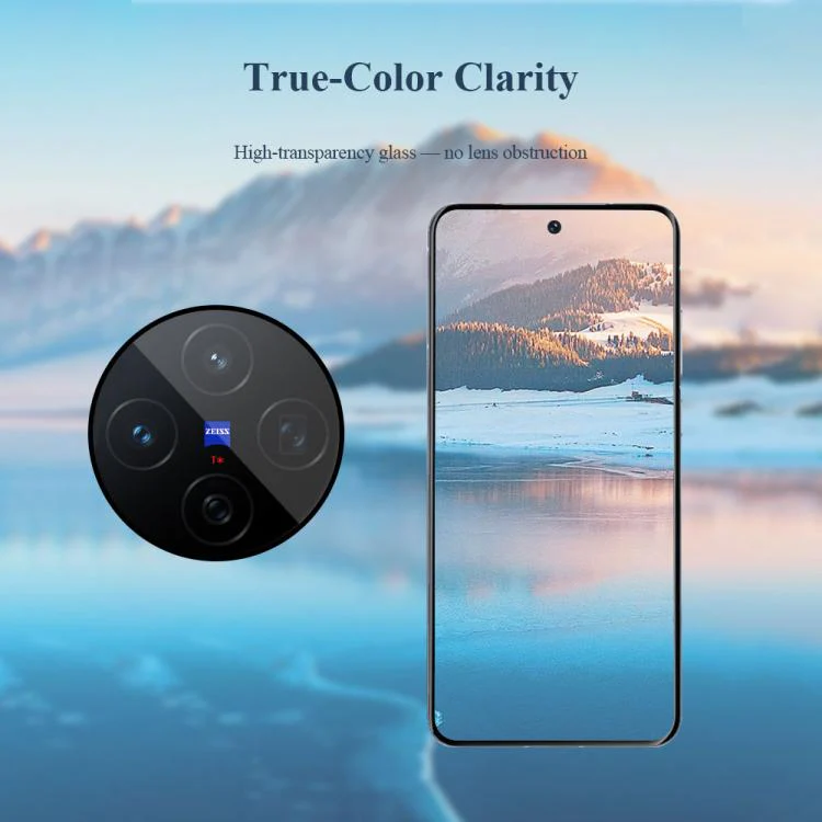 For vivo X200 LeReach TF Series Snap Version HD Wear-Resistant Camera Lens Glass Film(Clear with Black Frame) - Image 7