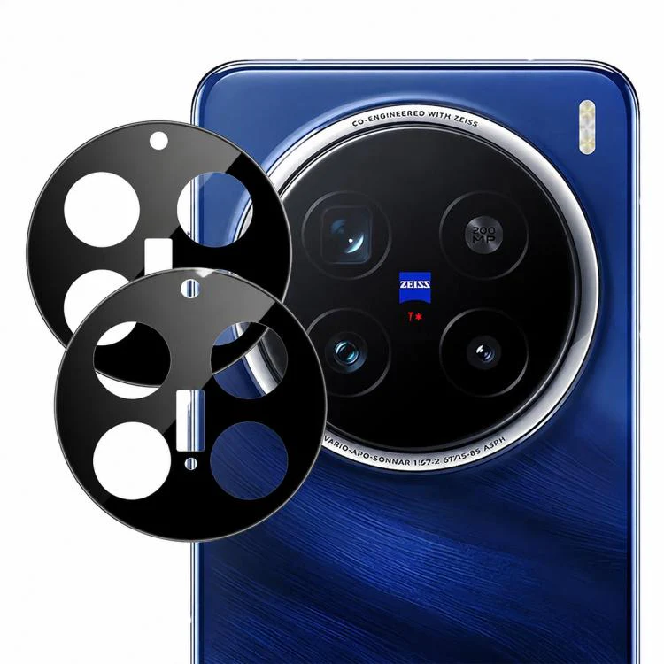 For vivo X200 Pro 2pcs/Set LeReach TF Series Snap Version HD Wear-Resistant Camera Lens Glass Film(Black)