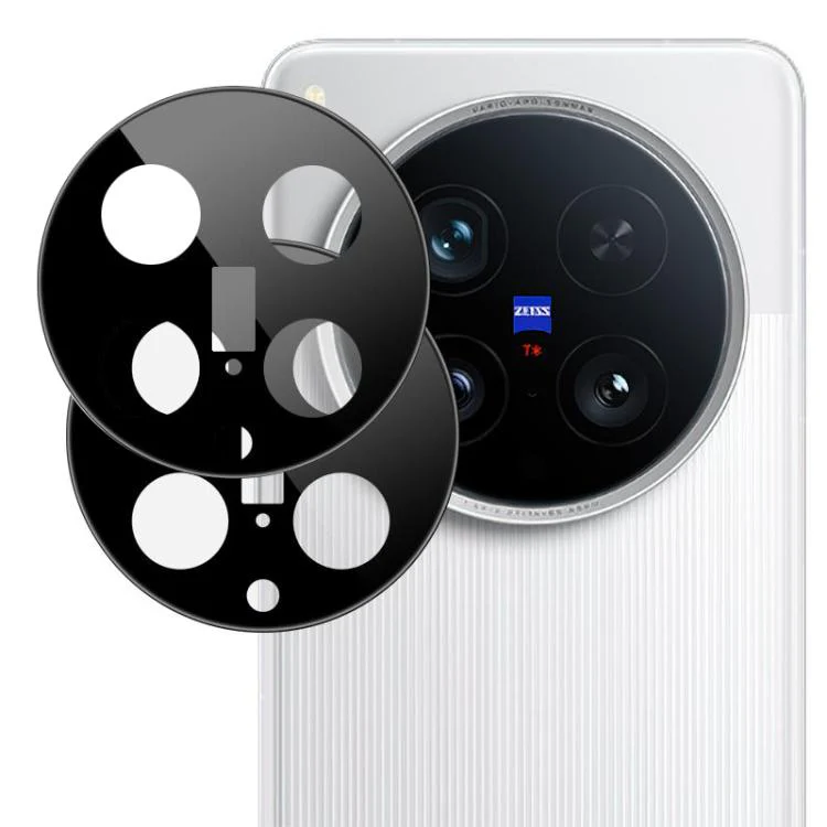 For vivo X200 Ultra 2pcs/Set LeReach TF Series Snap Version HD Wear-Resistant Camera Lens Glass Film(Black)