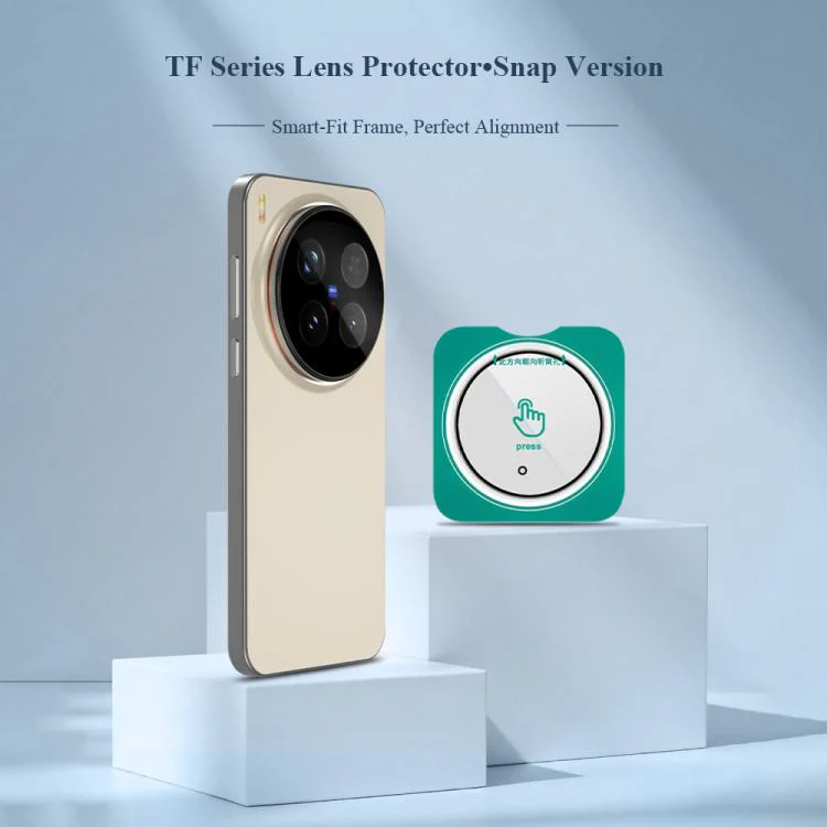 For vivo X300 2pcs/Set LeReach TF Series Snap Version HD Wear-Resistant Camera Lens Glass Film(Black) - Image 3