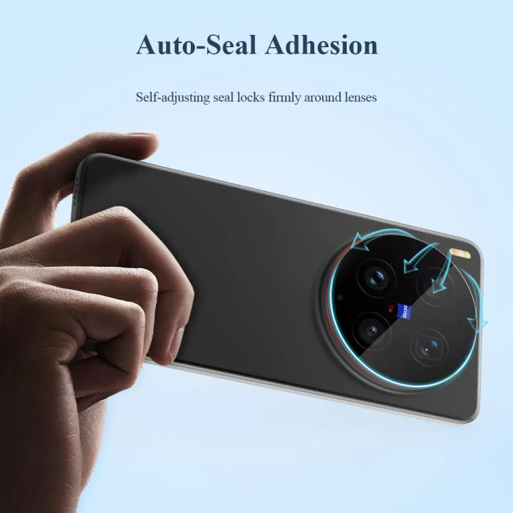 For vivo X300 UItra 2pcs/Set LeReach TF Series Snap Version HD Wear-Resistant Camera Lens Glass Film(Black) - Image 8