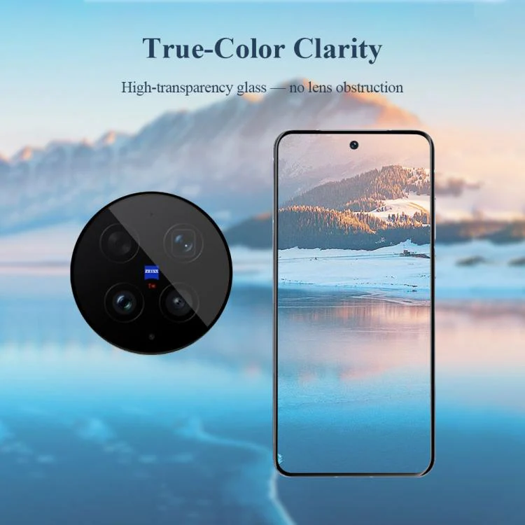 For vivo X300 UItra 2pcs/Set LeReach TF Series Snap Version HD Wear-Resistant Camera Lens Glass Film(Clear with Black Frame) - Image 6