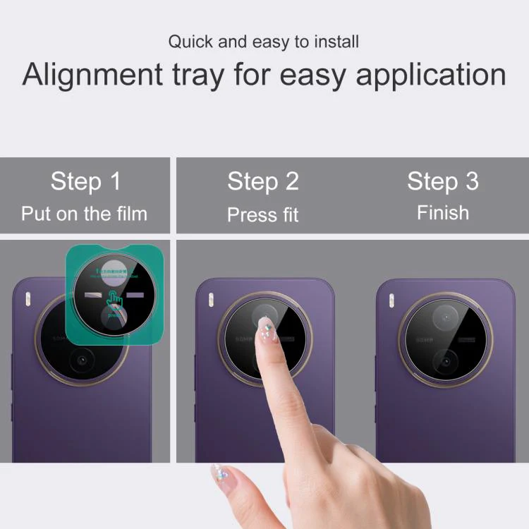 For vivo Y600 Pro 5G IMAK Black Version HD Glass Rear Camera Lens Film, Self-positioning Version - Image 5