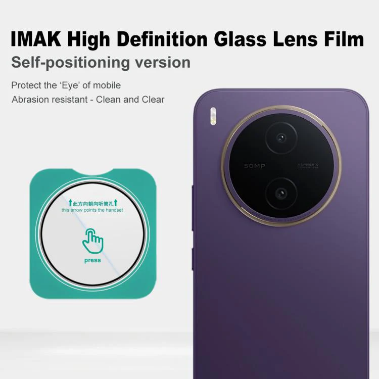 For vivo Y600 Pro 5G IMAK HD Glass Rear Camera Lens Film, Self-positioning Version - Image 3