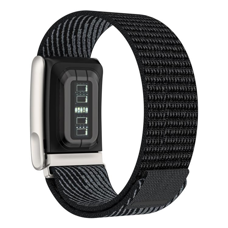 For WHOOP 5.0 Electrocardiogram Dual Color Nylon Hook and Loop Fastener Watch Band(Black Twill) - Image 2