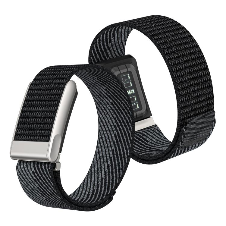 For WHOOP 5.0 Electrocardiogram Dual Color Nylon Hook and Loop Fastener Watch Band(Black Twill) - Image 3