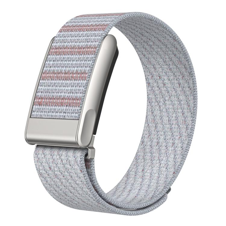 For WHOOP 5.0 Electrocardiogram Dual Color Nylon Hook and Loop Fastener Watch Band(White Twill)