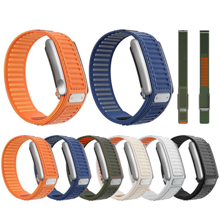 For WHOOP 5.0 Electrocardiogram Quick Dry Two Color Nylon Hybrid Silicone Watch Watch Band(Orange) - Image 2