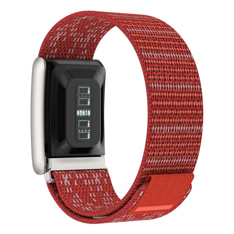 For WHOOP 5.0 Regular Dual Color Nylon Hook and Loop Fastener Watch Band(Snowflake Red) - Image 2