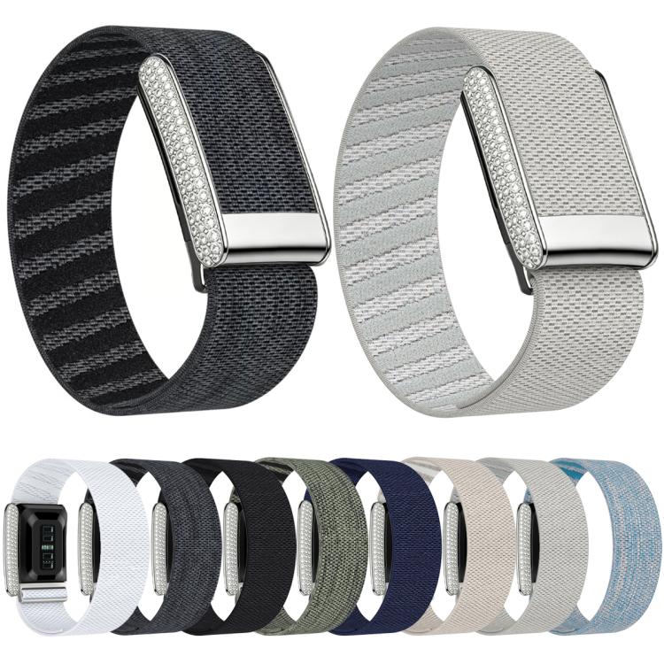 For WHOOP 5.0 Regular Full Diamond Style Elastic Nylon Watch Band(Black) - Image 3