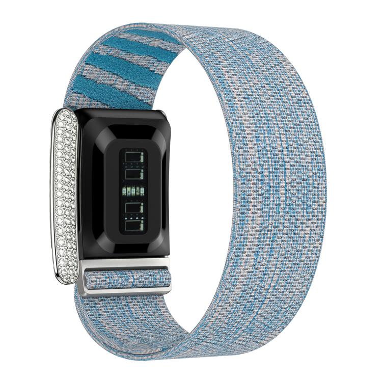 For WHOOP 5.0 Regular Full Diamond Style Elastic Nylon Watch Band(Blue) - Image 2
