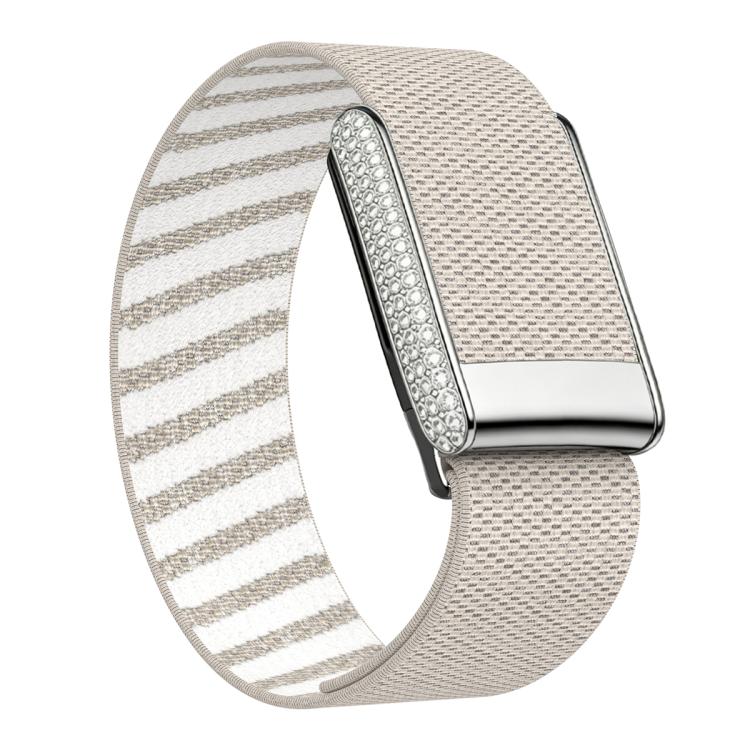 For WHOOP 5.0 Regular Full Diamond Style Elastic Nylon Watch Band(Stone Color)