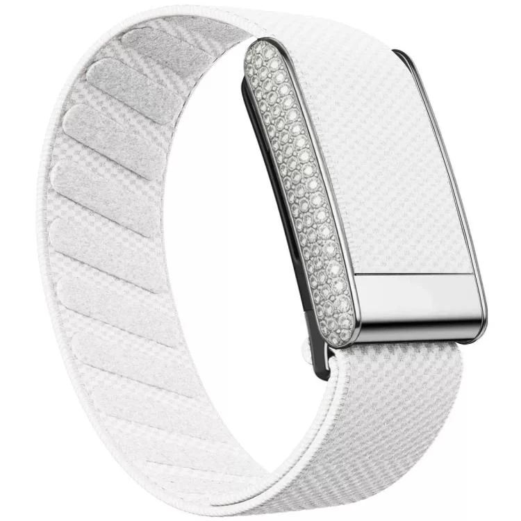 For WHOOP 5.0 Regular Full Diamond Style Elastic Nylon Watch Band(White)