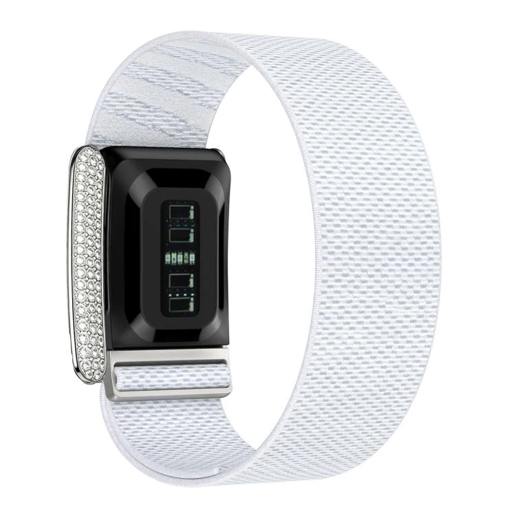 For WHOOP 5.0 Regular Full Diamond Style Elastic Nylon Watch Band(White) - Image 2
