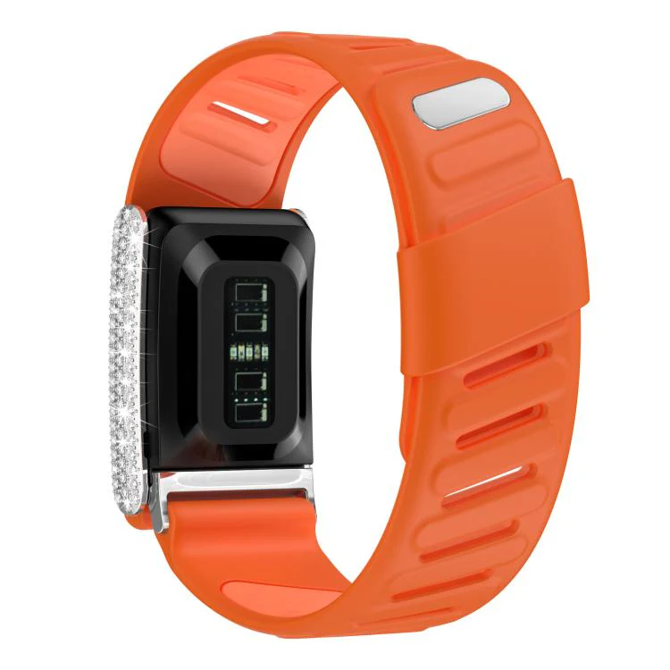 For WHOOP 5.0 Regular Full Diamond Style Two Color Silicone Watch Band(Orange Light Orange) - Image 2