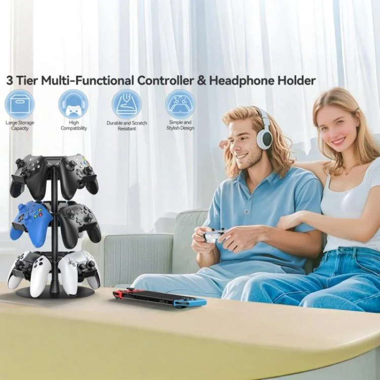 For XBOX / PS5 / Switch 360 Degree Rotating 3-Tier Game Controller Stand - Image 2