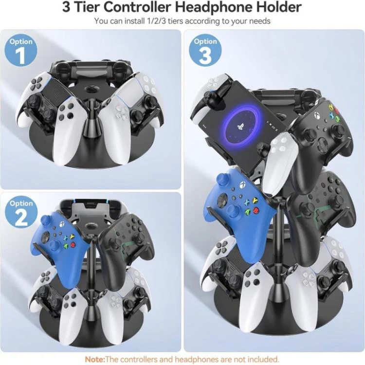 For XBOX / PS5 / Switch 360 Degree Rotating 3-Tier Game Controller Stand - Image 7