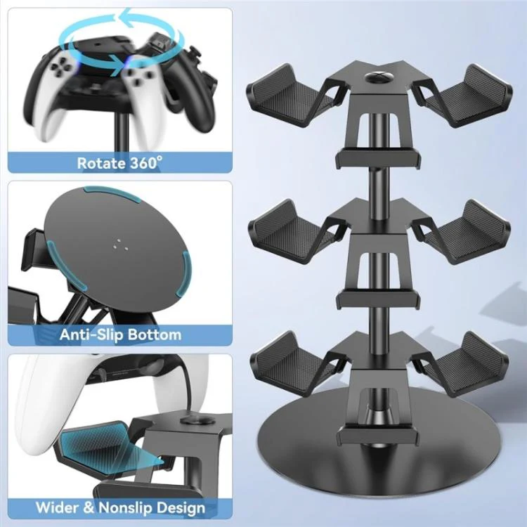 For XBOX / PS5 / Switch 360 Degree Rotating 3-Tier Game Controller Stand - Image 8