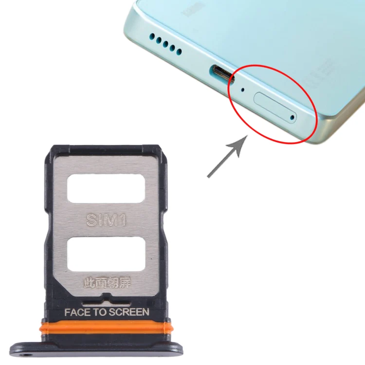 For Xiaomi 12 Lite SIM Card Tray + SIM Card Tray (Black) - Image 4