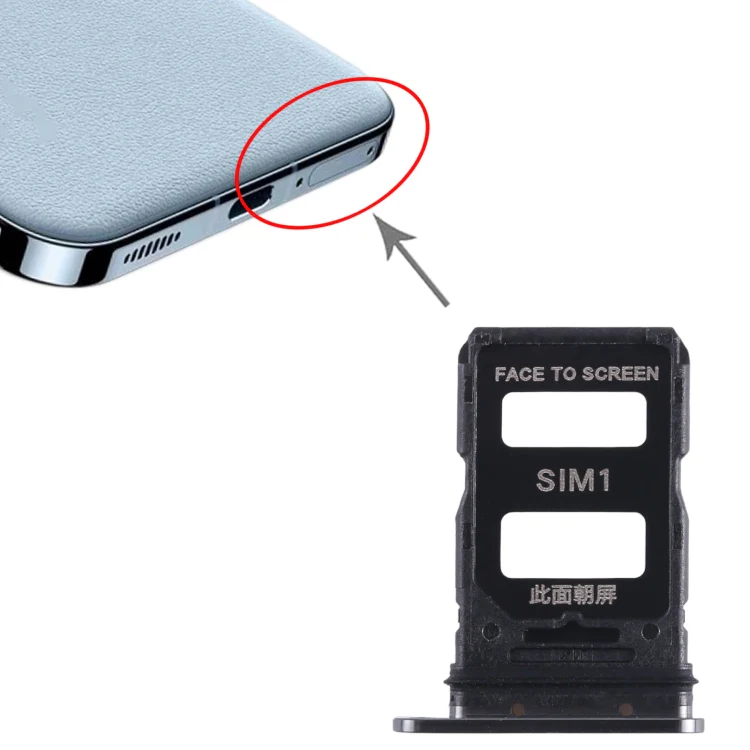For Xiaomi 13 SIM Card Tray + SIM Card Tray (Black) - Image 4