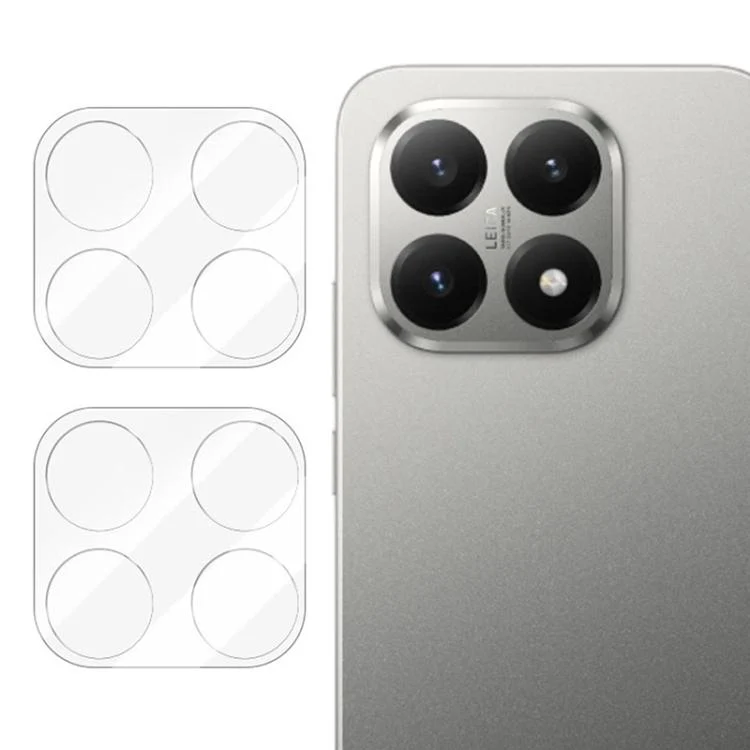 For Xiaomi 15T 5G 2pcs/Set LeReach TF Series AirGlass Version HD Wear-Resistant Camera Lens Glass Film(Clear with Black Frame)