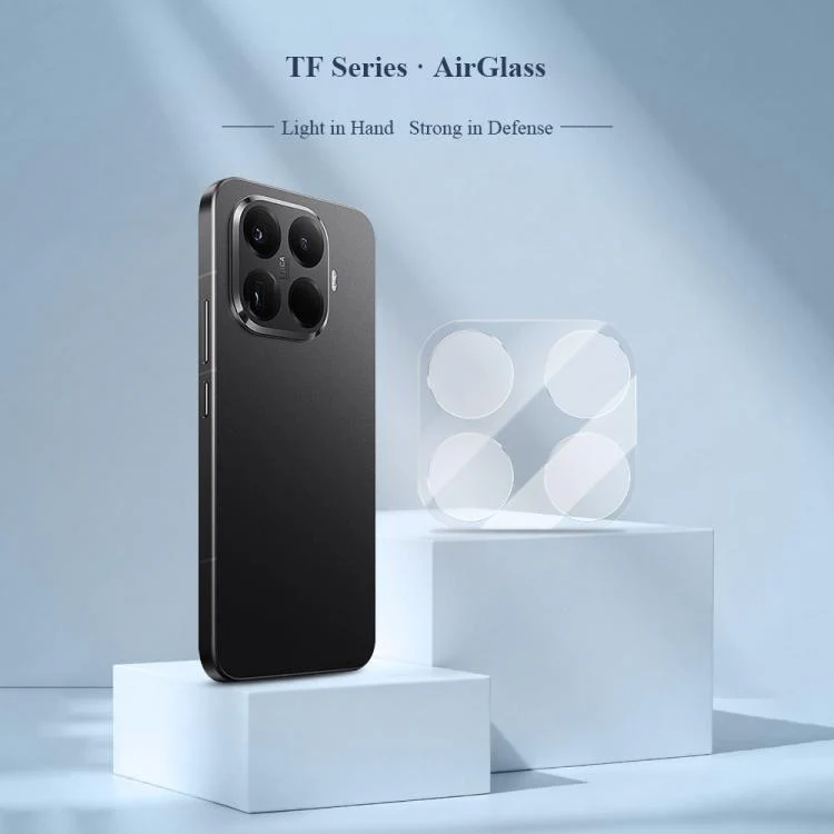 For Xiaomi 15T 5G 2pcs/Set LeReach TF Series AirGlass Version HD Wear-Resistant Camera Lens Glass Film(Clear with Black Frame) - Image 3