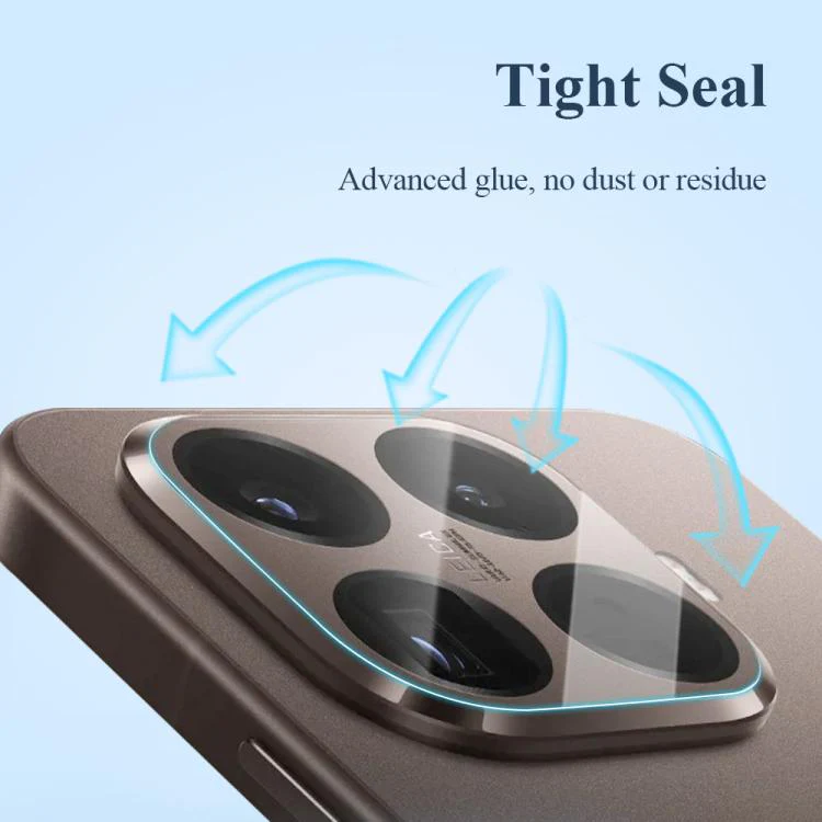 For Xiaomi 15T 5G 2pcs/Set LeReach TF Series AirGlass Version HD Wear-Resistant Camera Lens Glass Film(Clear with Black Frame) - Image 7