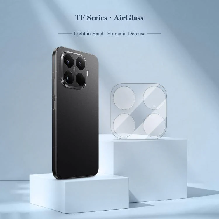 For Xiaomi 15T Pro 5G 2pcs/Set LeReach TF Series AirGlass Version HD Wear-Resistant Camera Lens Glass Film(Clear with Black Frame) - Image 3