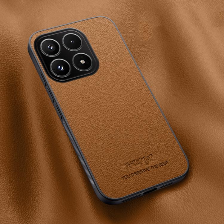 For Xiaomi 17 HUIYI Leather Magnetic Phone Case(Brown)