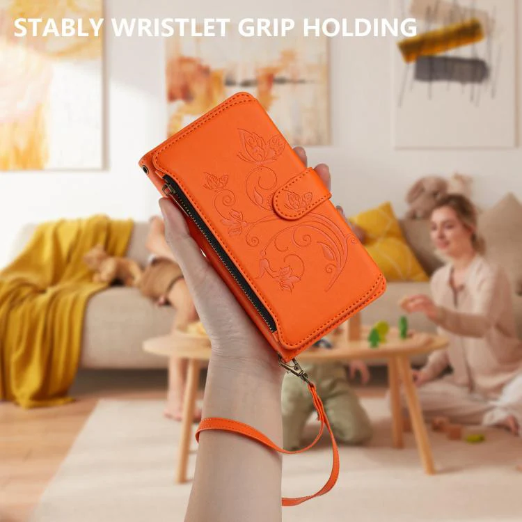 For Xiaomi 17 Max 5G Butterfly Love Flower Multi-card Zipper Wallet Leather Phone Case(Orange) - Image 6