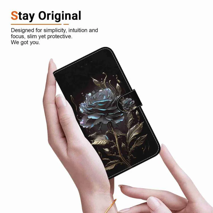 For Xiaomi 17 Max 5G Crystal Texture Colored Drawing Leather Phone Case(Black Rose) - Image 6