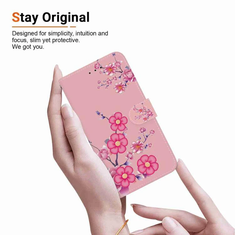 For Xiaomi 17 Max 5G Crystal Texture Colored Drawing Leather Phone Case(Cherry Blossoms) - Image 6