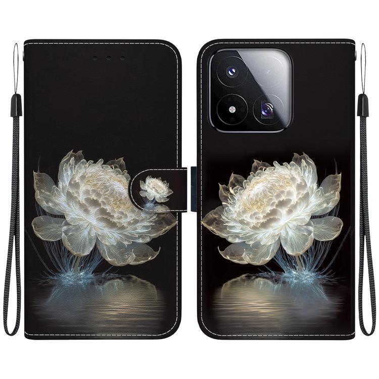 For Xiaomi 17 Max 5G Crystal Texture Colored Drawing Leather Phone Case(Crystal Peony)