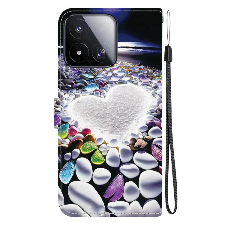 For Xiaomi 17 Max 5G Crystal Texture Colored Drawing Leather Phone Case(Heart Shaped) - Image 3
