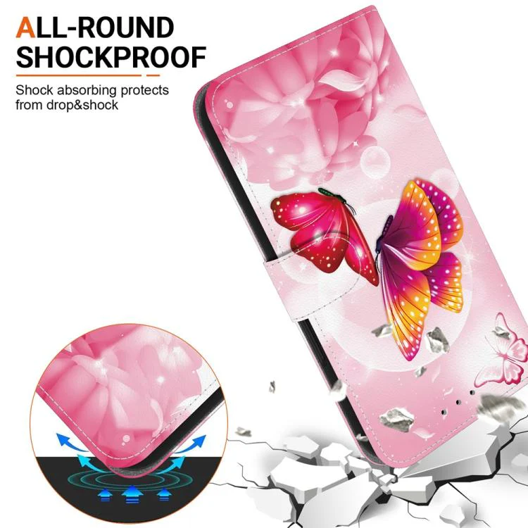 For Xiaomi 17 Max 5G Crystal Texture Colored Drawing Leather Phone Case(Pink Butterflies) - Image 5