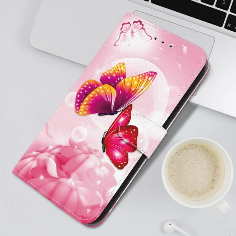 For Xiaomi 17 Max 5G Crystal Texture Colored Drawing Leather Phone Case(Pink Butterflies) - Image 7