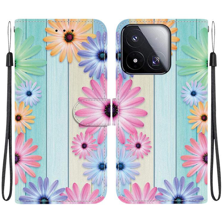 For Xiaomi 17 Max 5G Crystal Texture Colored Drawing Leather Phone Case(Sunflowers)